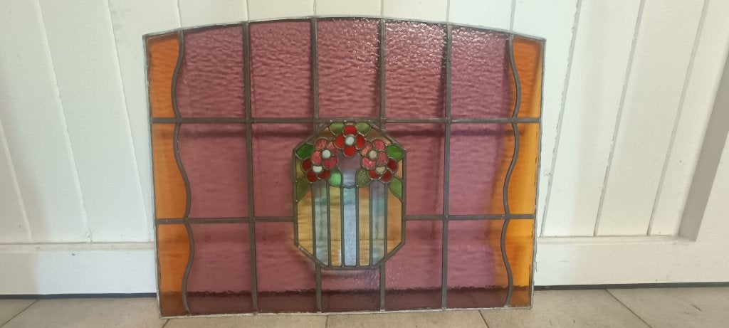 Fenêtre en plomb authentique de style Art Déco/Jugendstil, Enlèvement