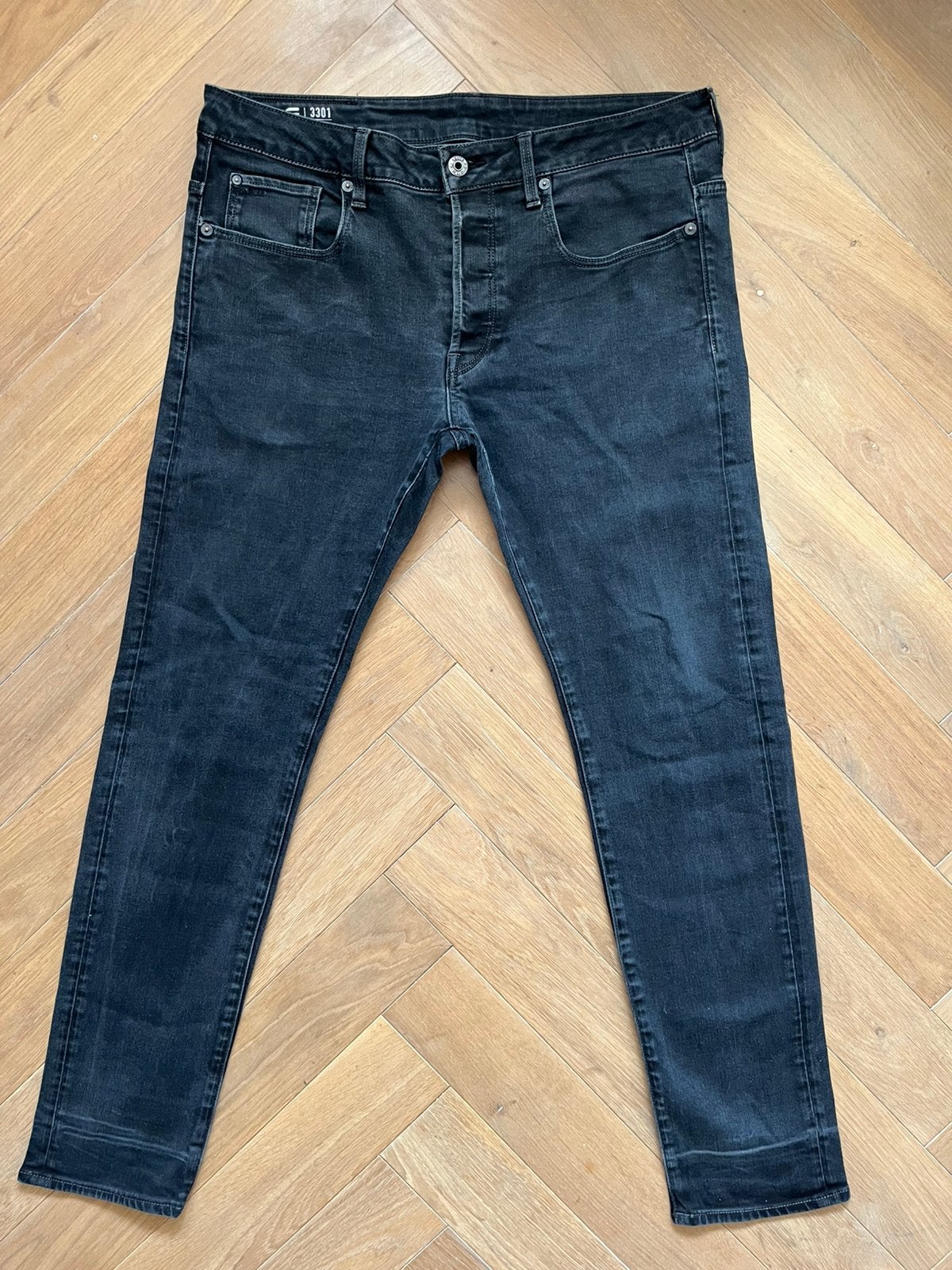 G- star RAW 3301 SLIM broek jeans W34 L32 Z.G.A.N., Kleding | Heren, Spijkerbroeken en Jeans, Zo goed als nieuw, W33 - W34 (confectie 48/50)