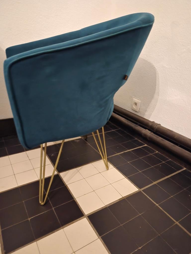Eettafel stoel, Huis en Inrichting, Stoelen, Ophalen, Gebruikt, Overige kleuren, Klassiek velour
