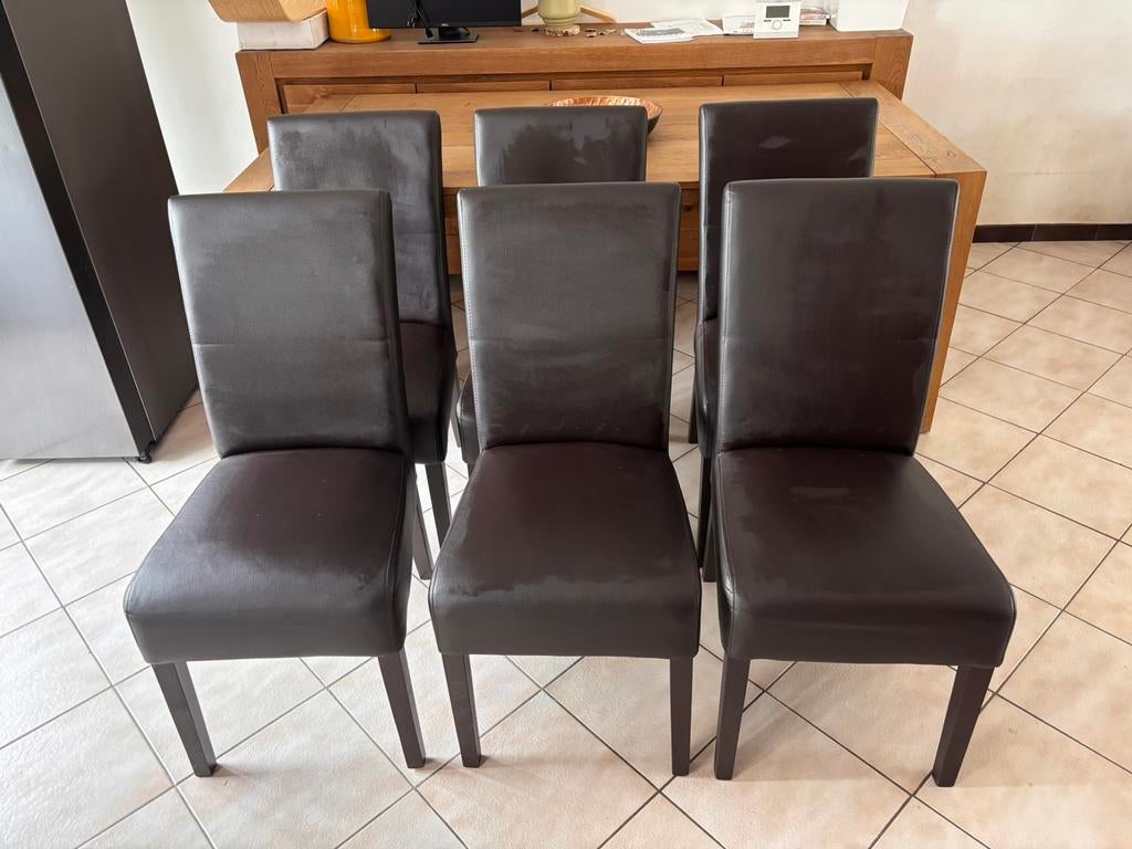 6 eetkamerstoelen kunstleer, Huis en Inrichting, Ophalen, Zo goed als nieuw