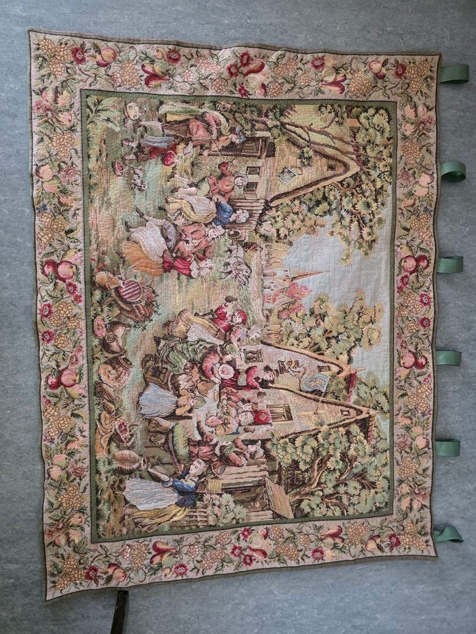 Frans handgemaakt hangtapijt, Ophalen of Verzenden