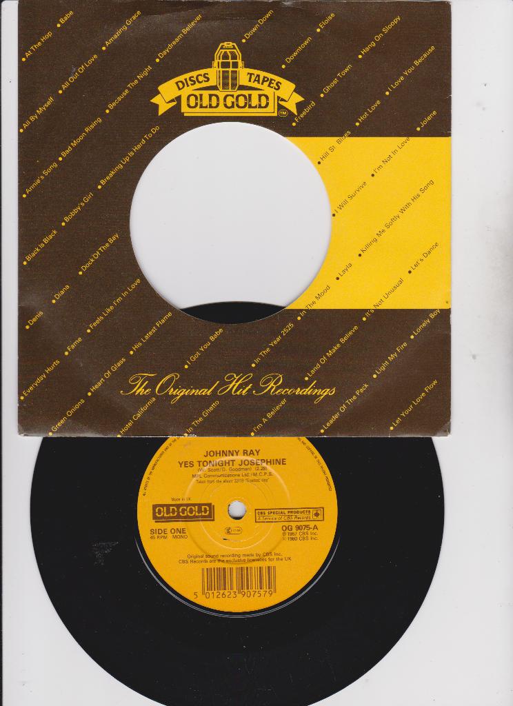 Johnny Ray – Yes Tonight Josephine     Rock & Roll, Enlèvement ou Envoi, Single, Comme neuf, Pop