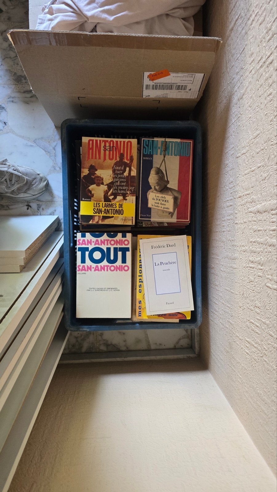 Caisse Frédéric Dard - San Antonio A donner, Livres, Enlèvement
