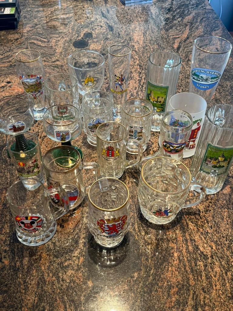 Lot Bierglazen - 19 stuks, Verzamelen, Ophalen, Nieuw, Bierglas