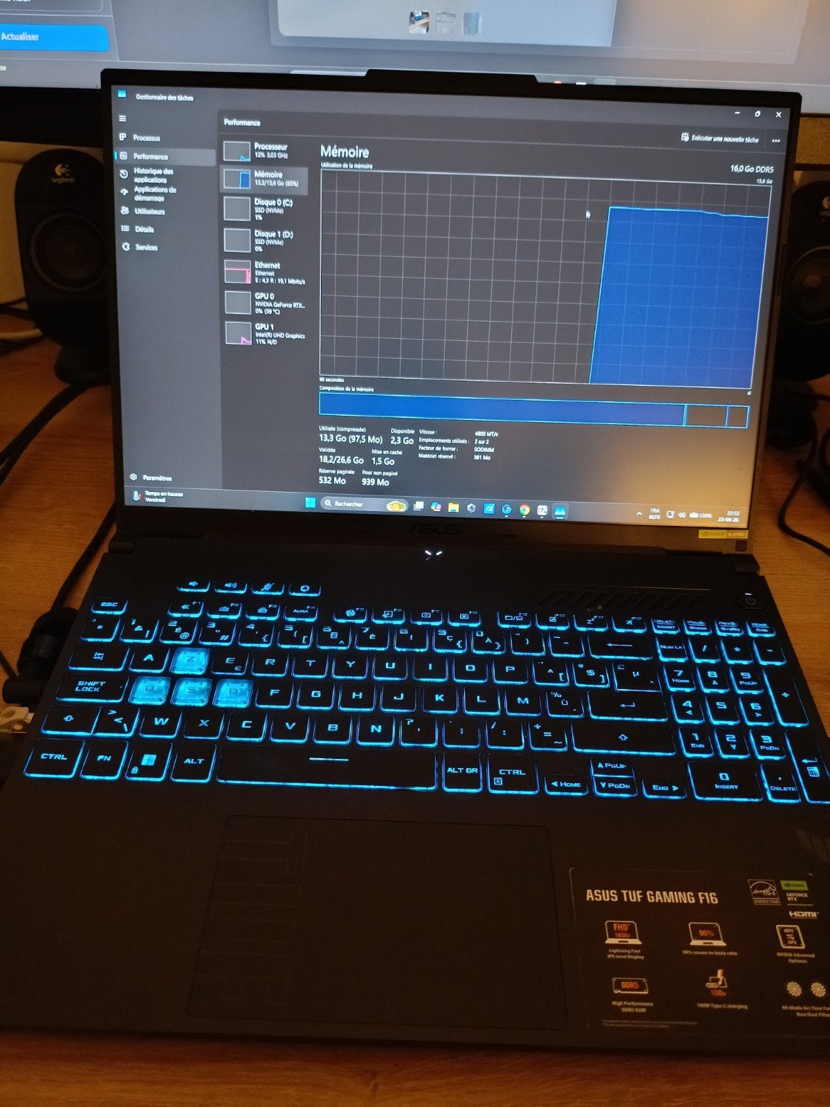 ASUS TUF F16, Intel i7 13650HX, Enlèvement ou Envoi, ASUS, 16 pouces