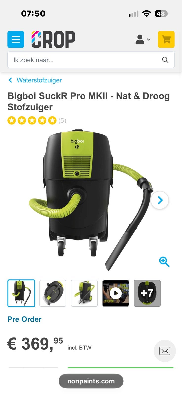 bigboi stofzuiger ook tekoop twv 370, Auto diversen, Ophalen of Verzenden, Zo goed als nieuw