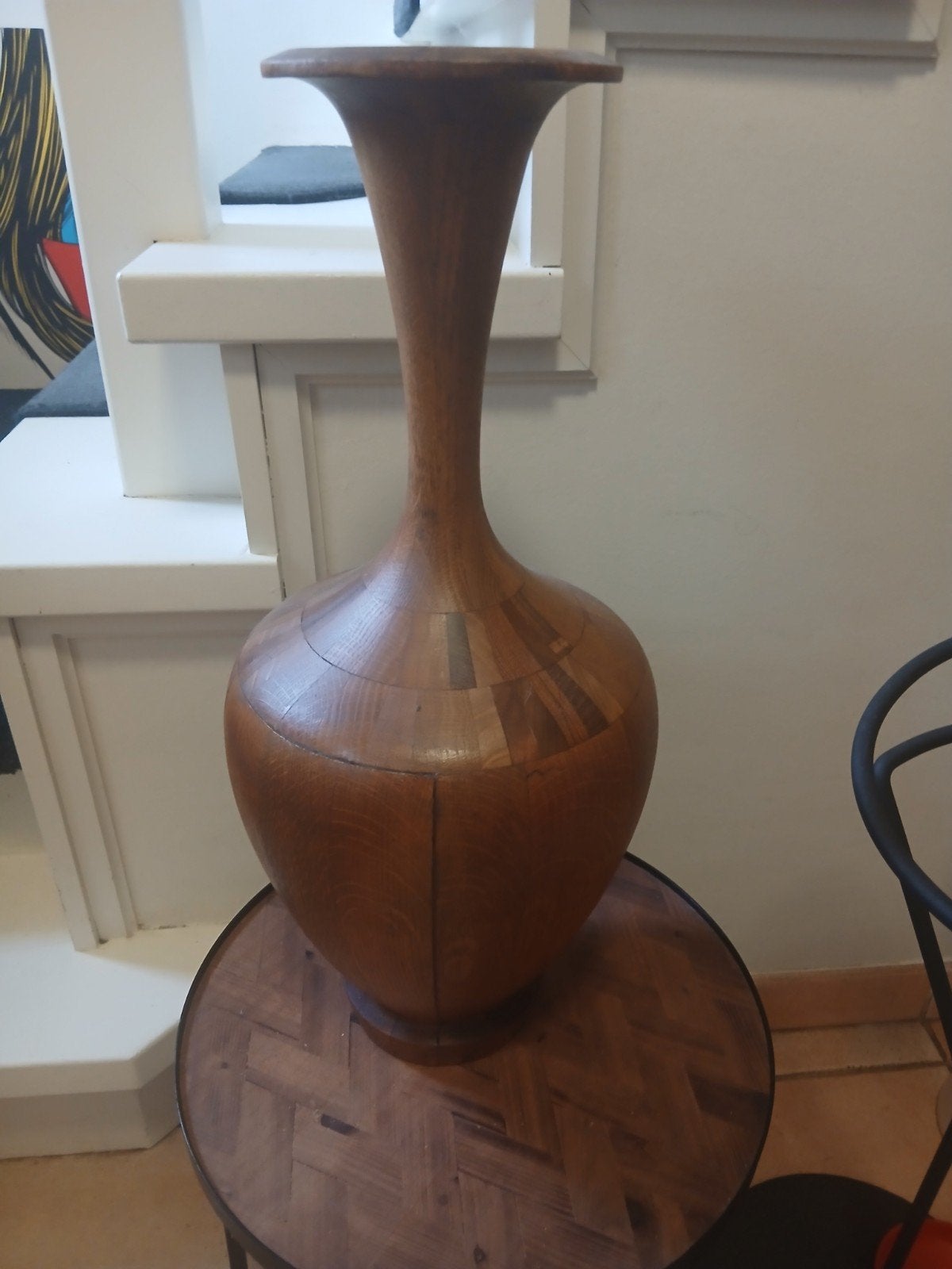 Houten design vaas  De coene Bonami, Ophalen