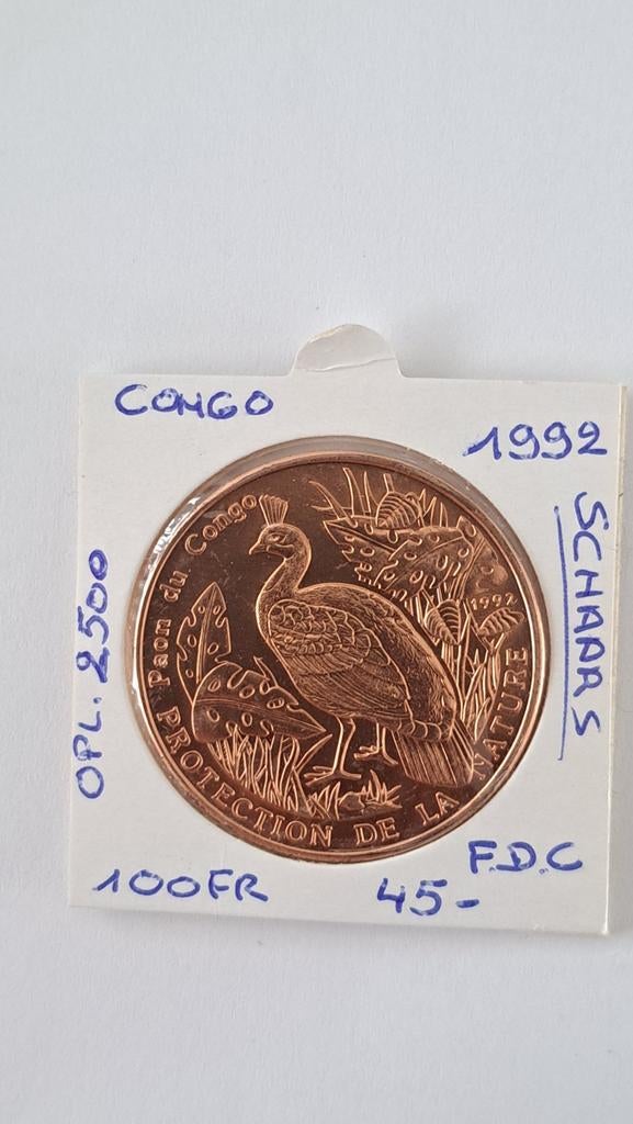 Congo 100 francs 1992 opl 2500 en FDC SCARCE ! ! !, Timbres & Monnaies, Enlèvement ou Envoi