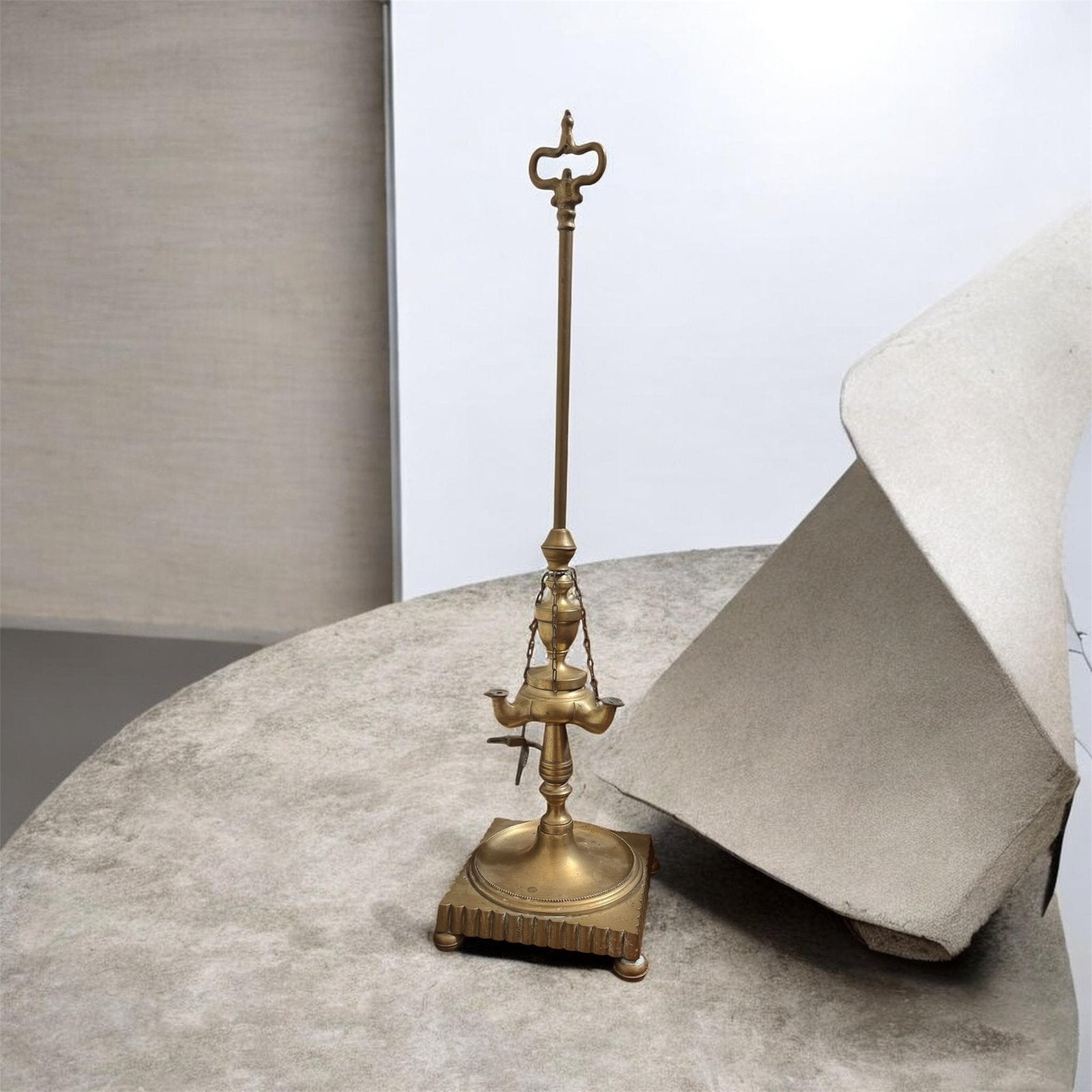 Belle lampe à huile en bronze lourd/Lucerna (2,9 kg), Enlèvement, Comme neuf, Lampe à huile, Classique