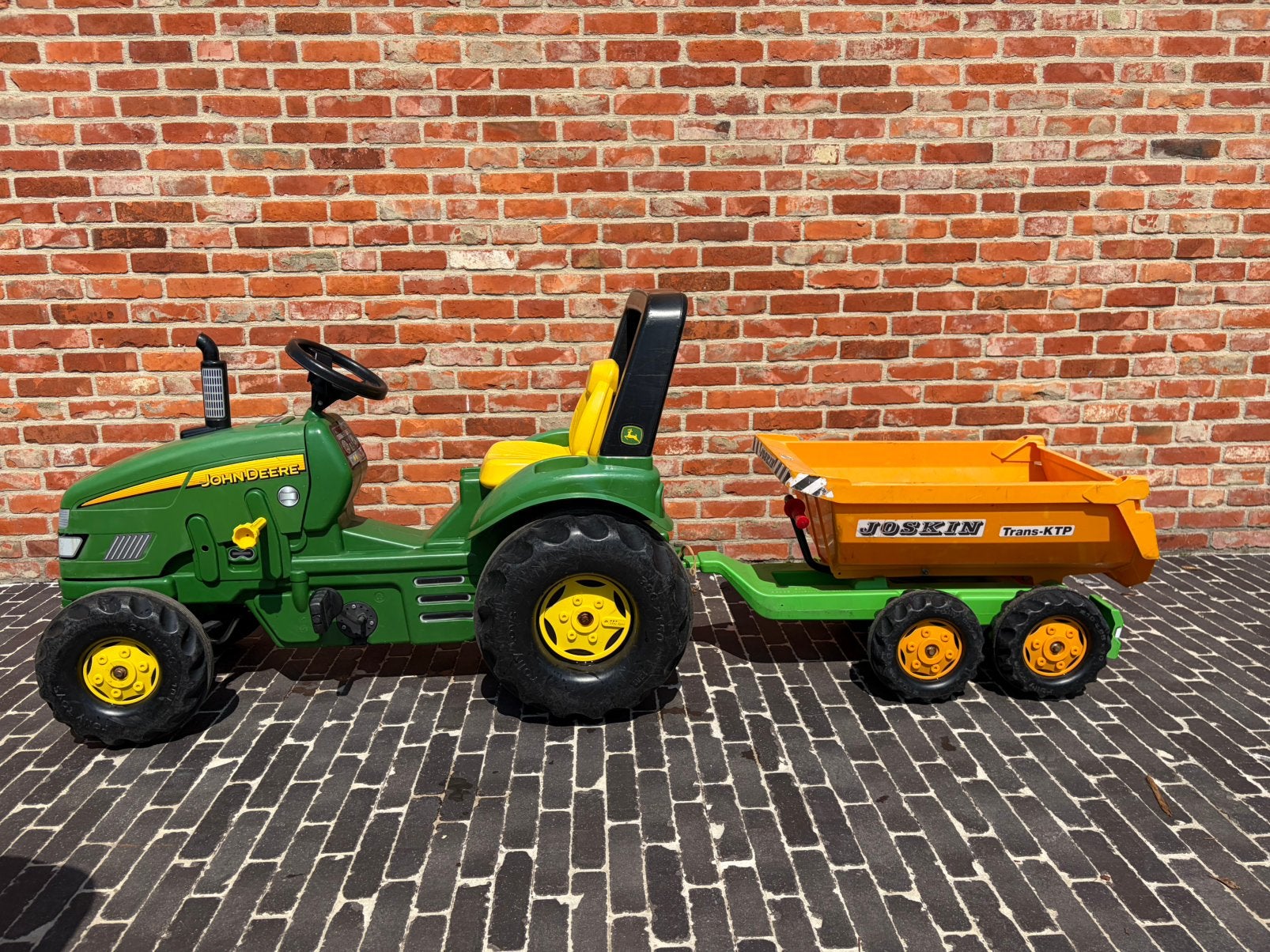 John Deere tractor rolly toys met kipkar, Ophalen, Gebruikt, Trapvoertuig