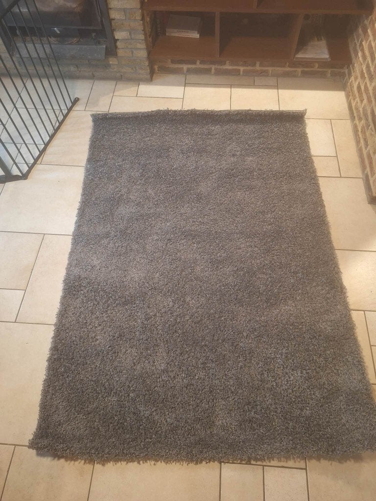 Tapis gris HAMPEN IKEA 133x195, Huis en Inrichting, Ophalen, Gebruikt, Grijs