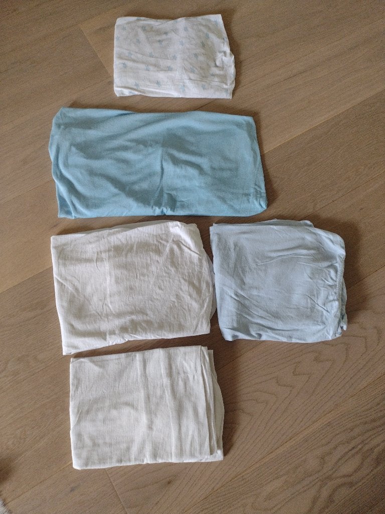 5 hoeslakentjes voor kinderbedje. Ook per stuk te koop, Kinderen en Baby's, Dekens, Slaapzakjes en Inbakerproducten, Ophalen, Gebruikt