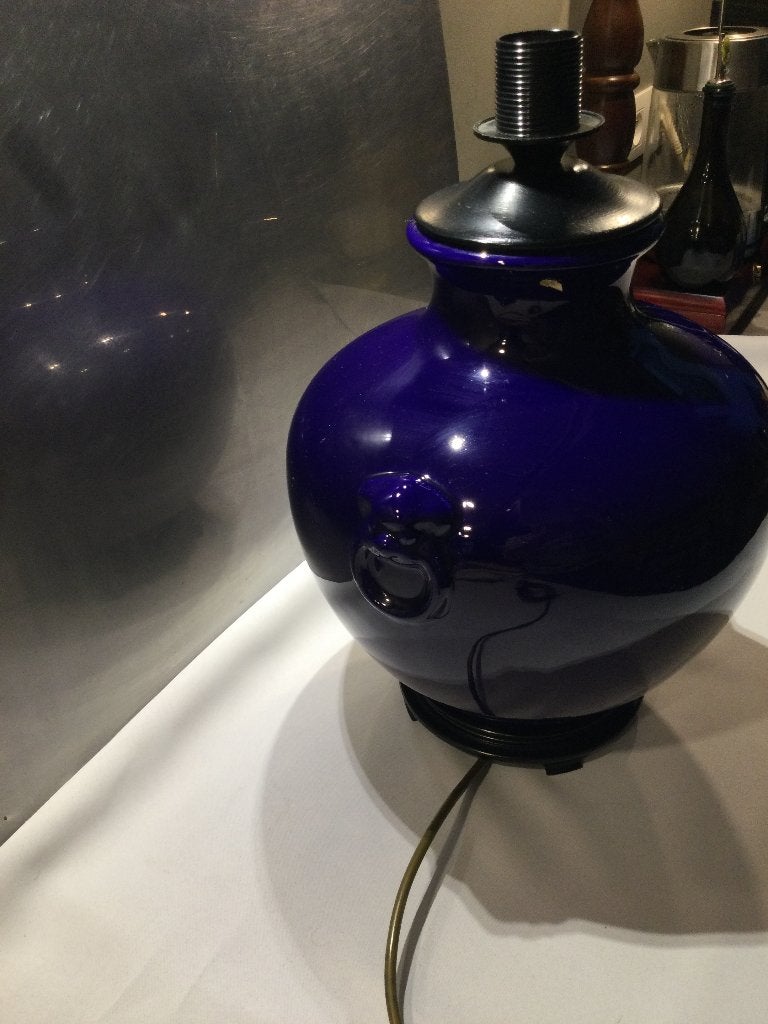 2 bolvazen kobaltblauw als lamp. 150/a., Ophalen, Modern