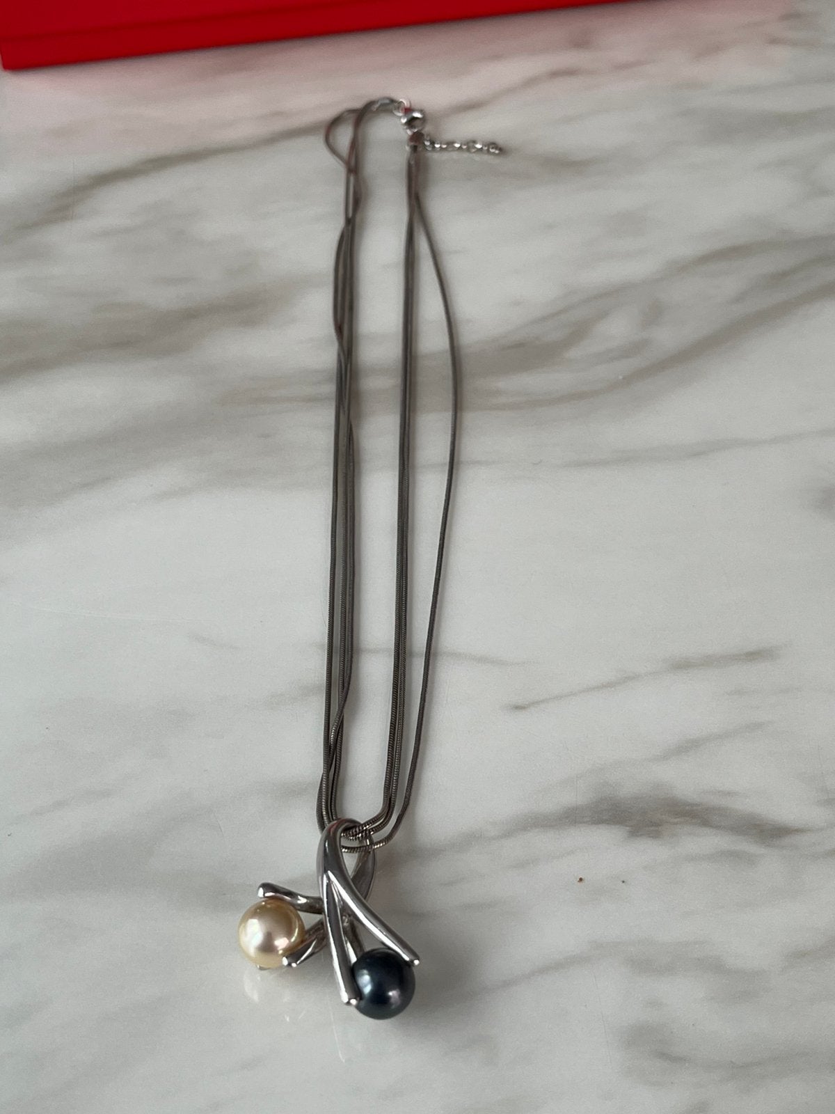Zilveren ketting met parels 925, Ophalen of Verzenden, Zo goed als nieuw
