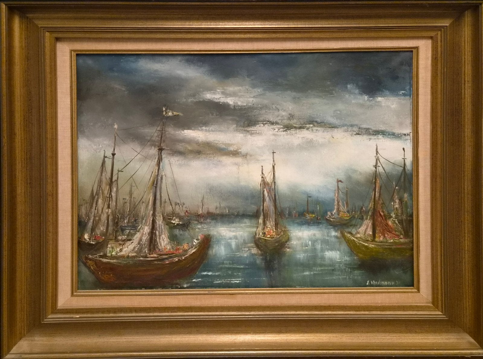 toile 70 cm par 80 cm, Peinture acrylique, Encadré, Enlèvement, Maritime / eau