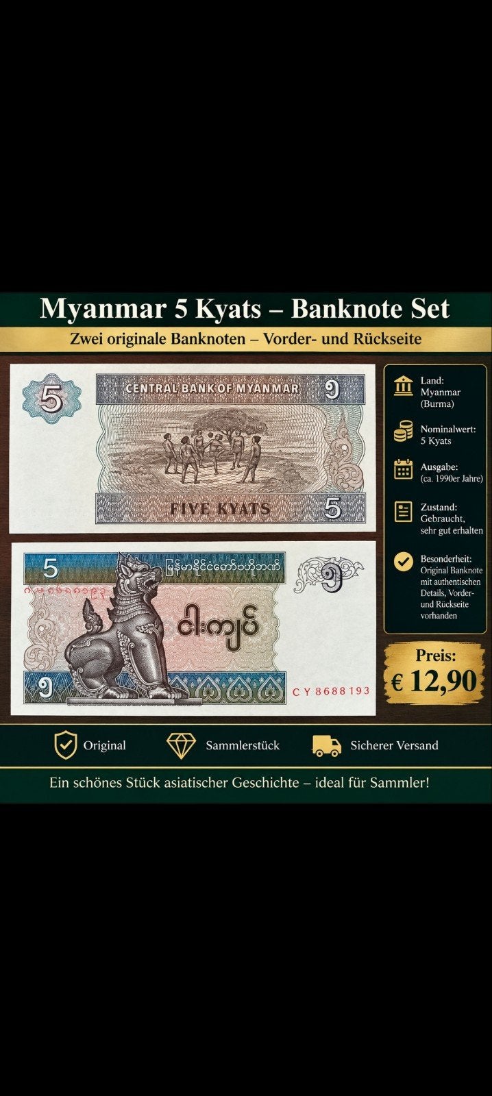billet de banque, Enlèvement ou Envoi