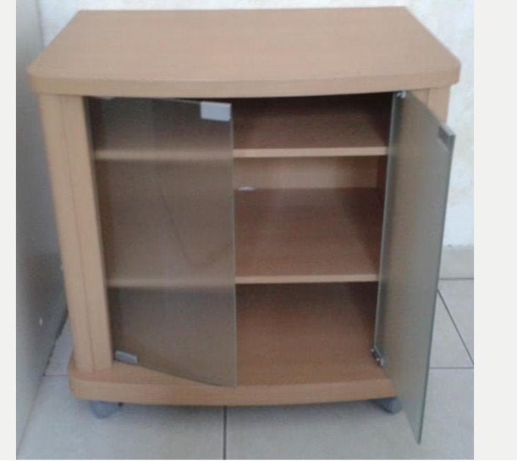 meuble tv sur roulettes, Enlèvement, Comme neuf, Verre