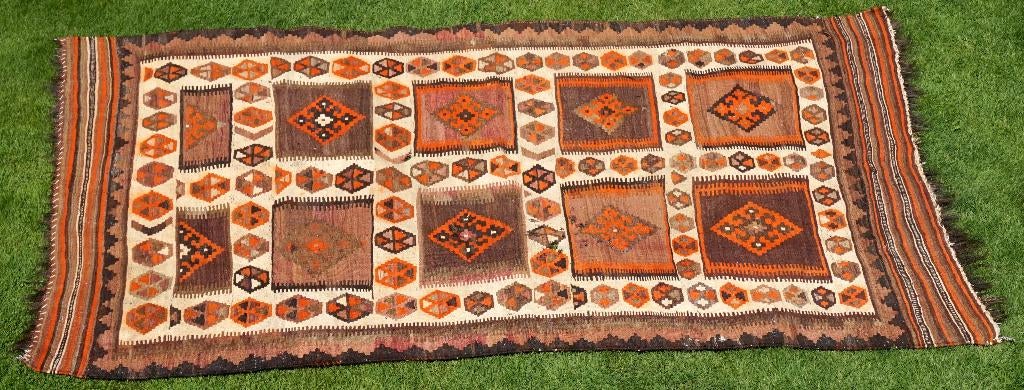 Rare Ancien Grand Tapis Kilim des Années 30, Antiquités & Art, Enlèvement ou Envoi