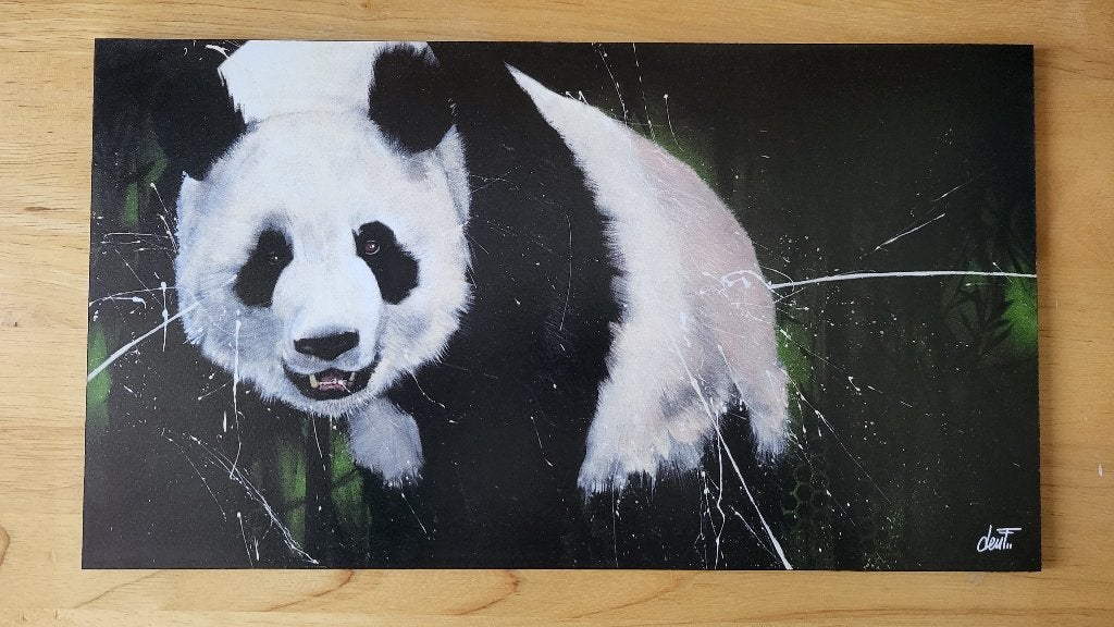 Cadre panda marchant (Poils de Martre Décoration), Enlèvement, 36 cm, 20 cm