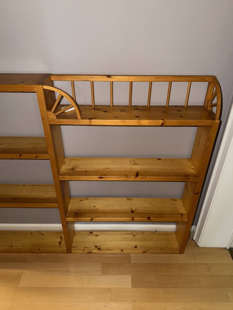 Grote boekenkast voor aan de muur in dennenhout 200 cm, Ophalen, Overige materialen, Gebruikt, 100 tot 150 cm