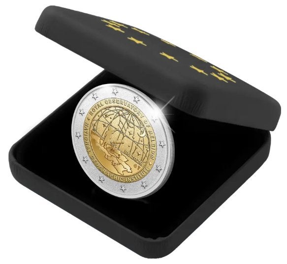 2 euro België 2026 NGI & Sterrenwacht REVERSE PROOF in etui, Ophalen of Verzenden, België, 2 euro