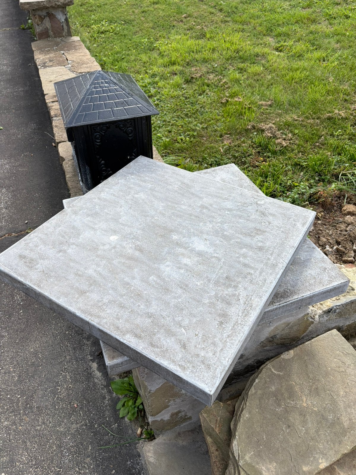 Blauwe steen 4 stuks, Doe-het-zelf en Bouw, Ophalen, Gebruikt