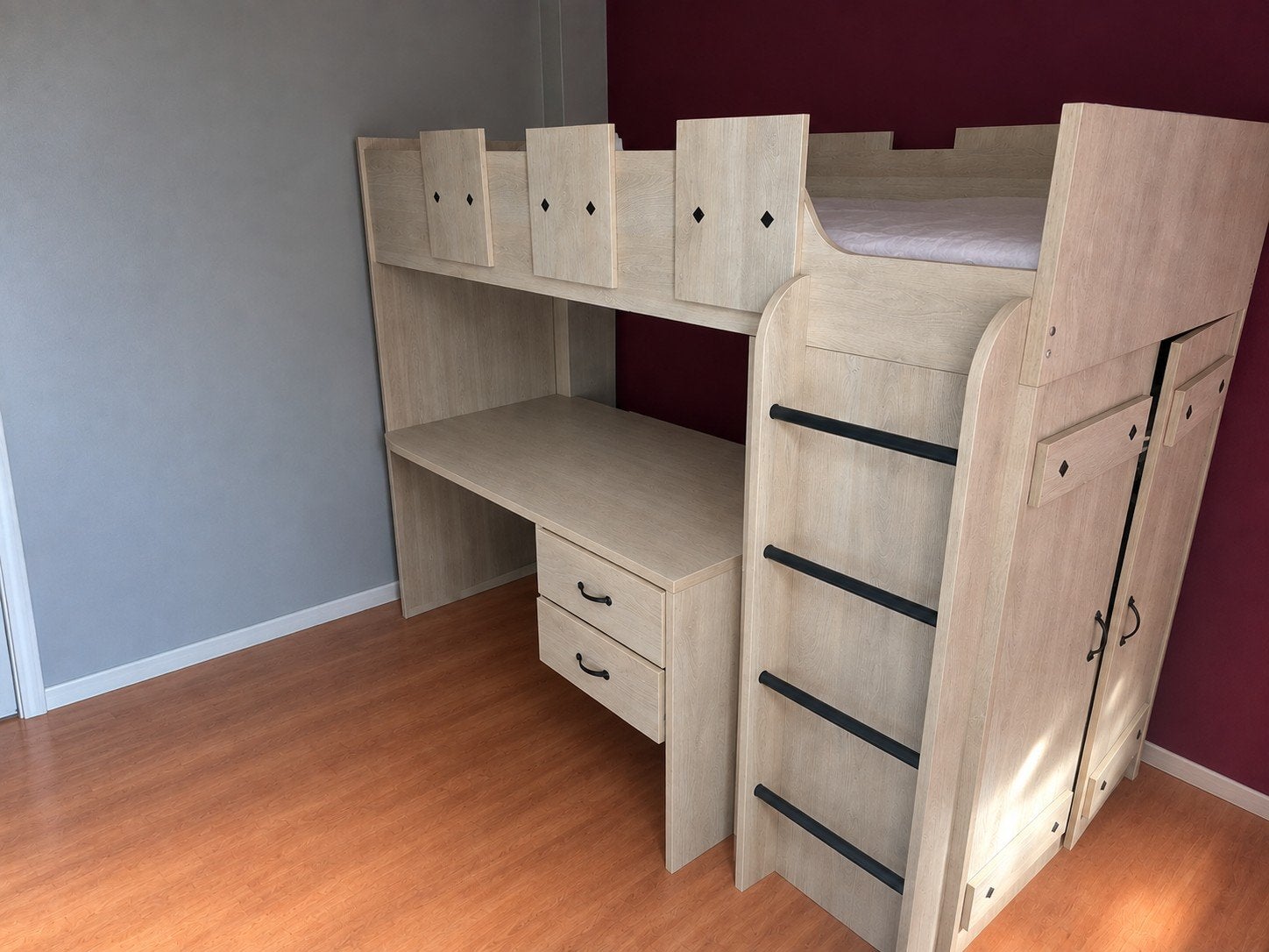 Lit en hauteur + bureau, Enfants & Bébés, Enlèvement, Comme neuf, Autres types