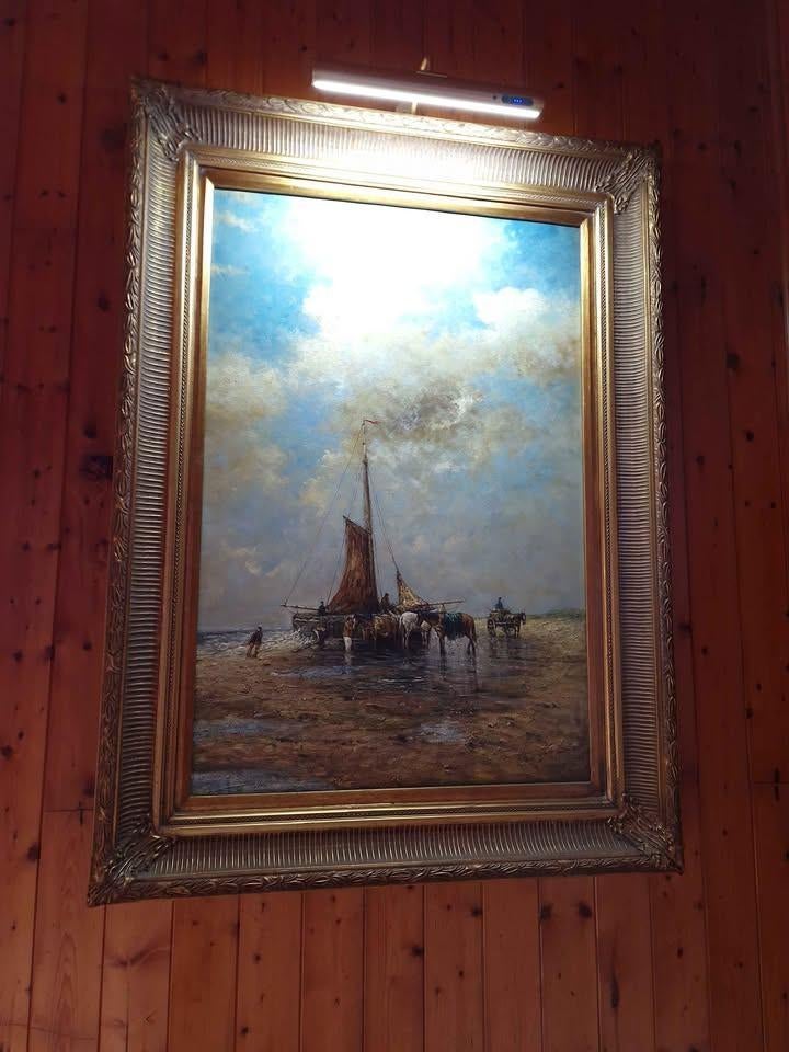 Tableau HST-Ecolle Hollandaise signé Van Viet, Enlèvement ou Envoi
