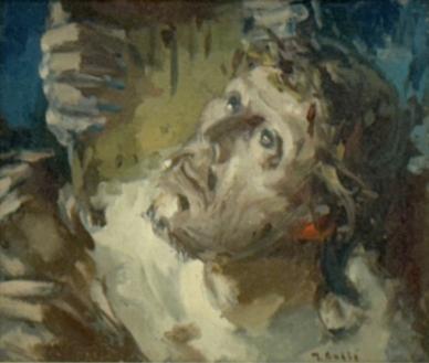 Martin Bollé (1912-1968): Christus (57 x 52 cm), Antiek en Kunst, Kunst | Schilderijen | Klassiek, Ophalen of Verzenden