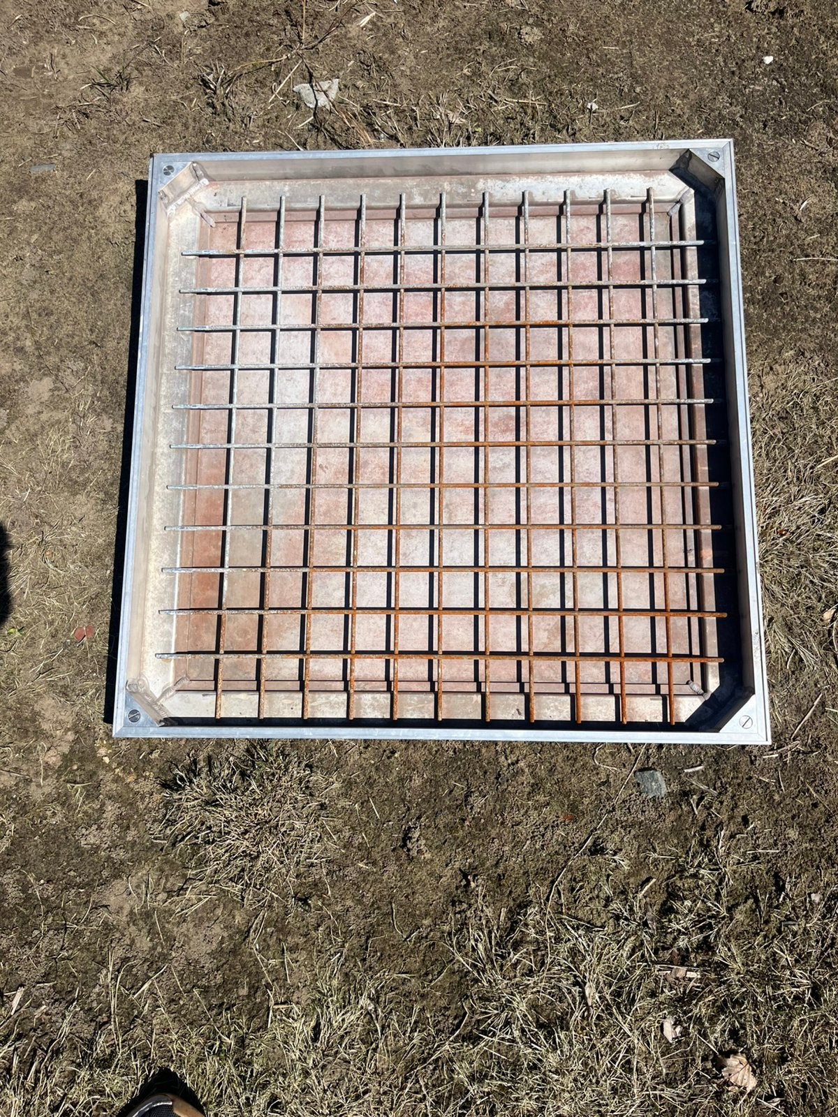 Putdeksel aluminium voor grintmatten of tegels 70/70, Ophalen, Gebruikt, Overige materialen, Overige typen