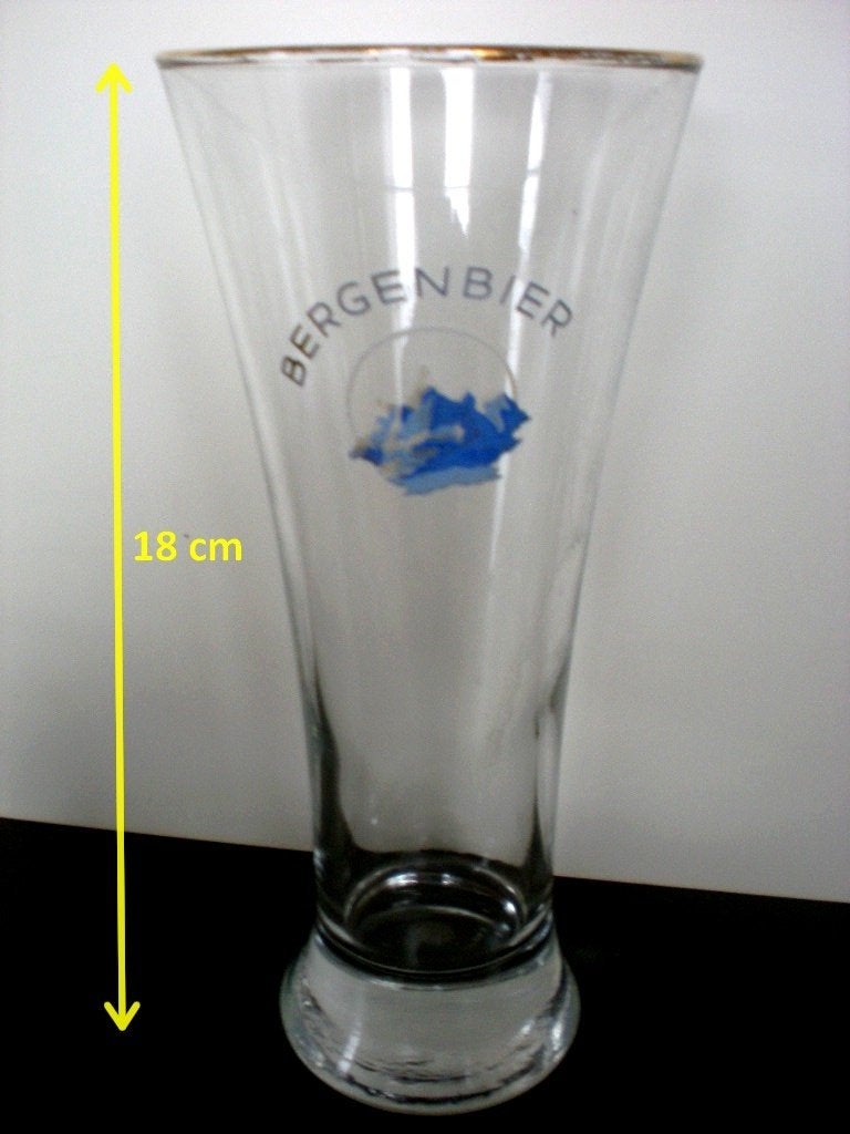 BERGENBIER 18 cm, Verzamelen, Biermerken, Ophalen of Verzenden, Zo goed als nieuw, Glas of Glazen