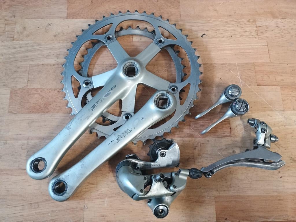 Shimano 105 8sp groepset met downtube friction/SIS shifters, Fietsen en Brommers, Ophalen