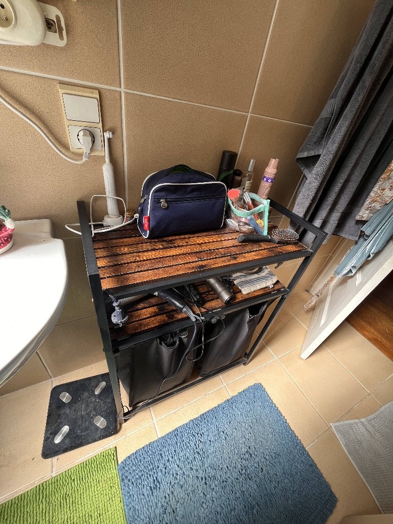 Meuble salle de bain panier à linge, Enlèvement, Comme neuf, Brun, Autres types