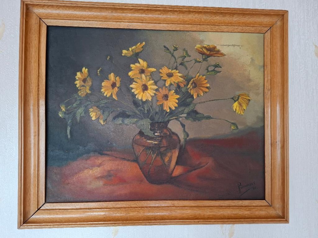Schilderij - bloemen, Antiek en Kunst, Ophalen