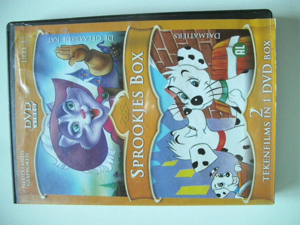 Sprookjes Box 3 - De Gelaarsde Kat & De Dalmatiërs, Tous les âges, Enlèvement ou Envoi, Utilisé, Contes de fées