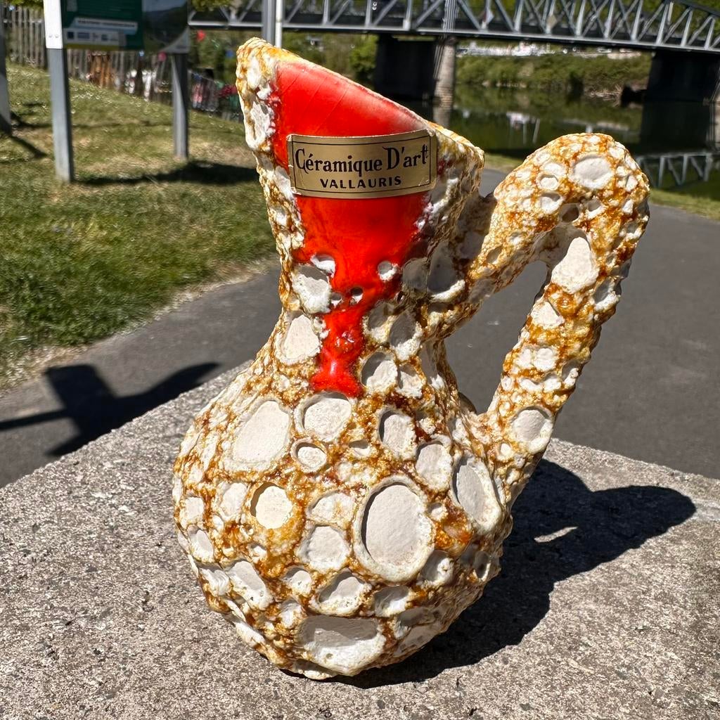 Vallauris kruik 1950-60 - vetlavakeriek - onberispelijk, Antiek en Kunst, Antiek | Keramiek en Aardewerk, Ophalen of Verzenden