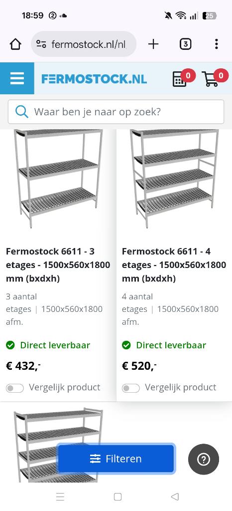 fermod rekken , horeca rekken , koel of diepvries rekken, Zakelijke goederen, Ophalen, Gebruikt