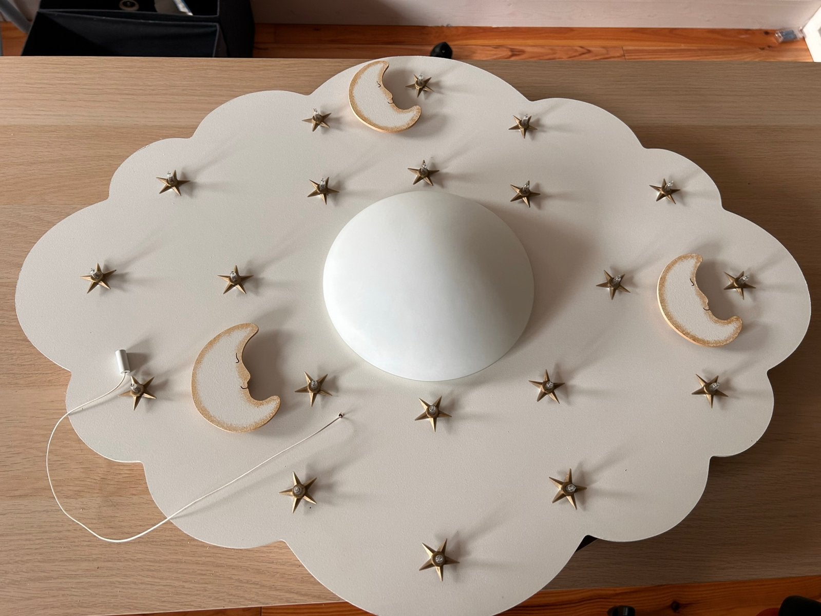 Maan- & sterrenlamp – 75x58 cm, Wit, Ophalen, Zo goed als nieuw, Lamp