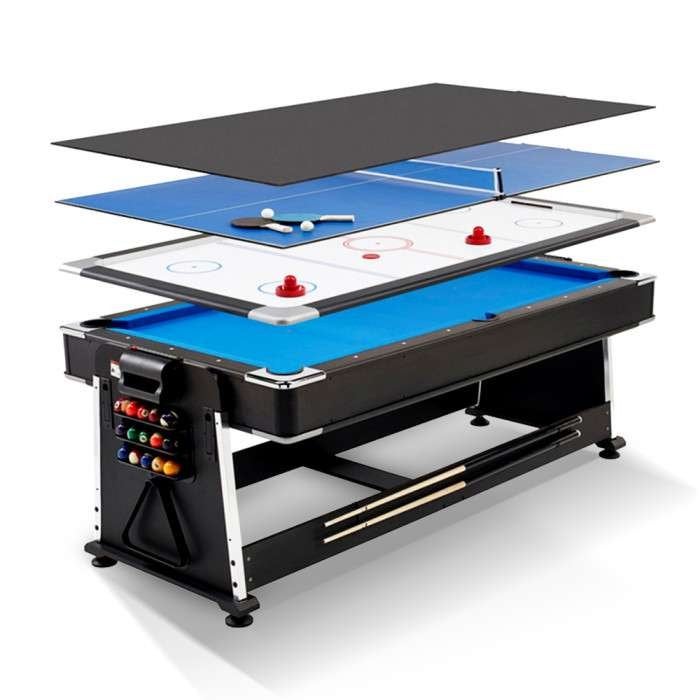 4-in-1 Multi Speeltafel (pool, tennis, airhockey, diner), Sports & Fitness, Billards & Billards américains, Enlèvement ou Envoi