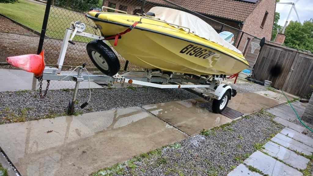 Motorboot + trailer, Ophalen, Gebruikt, Minder dan 70 pk, Buitenboordmotor