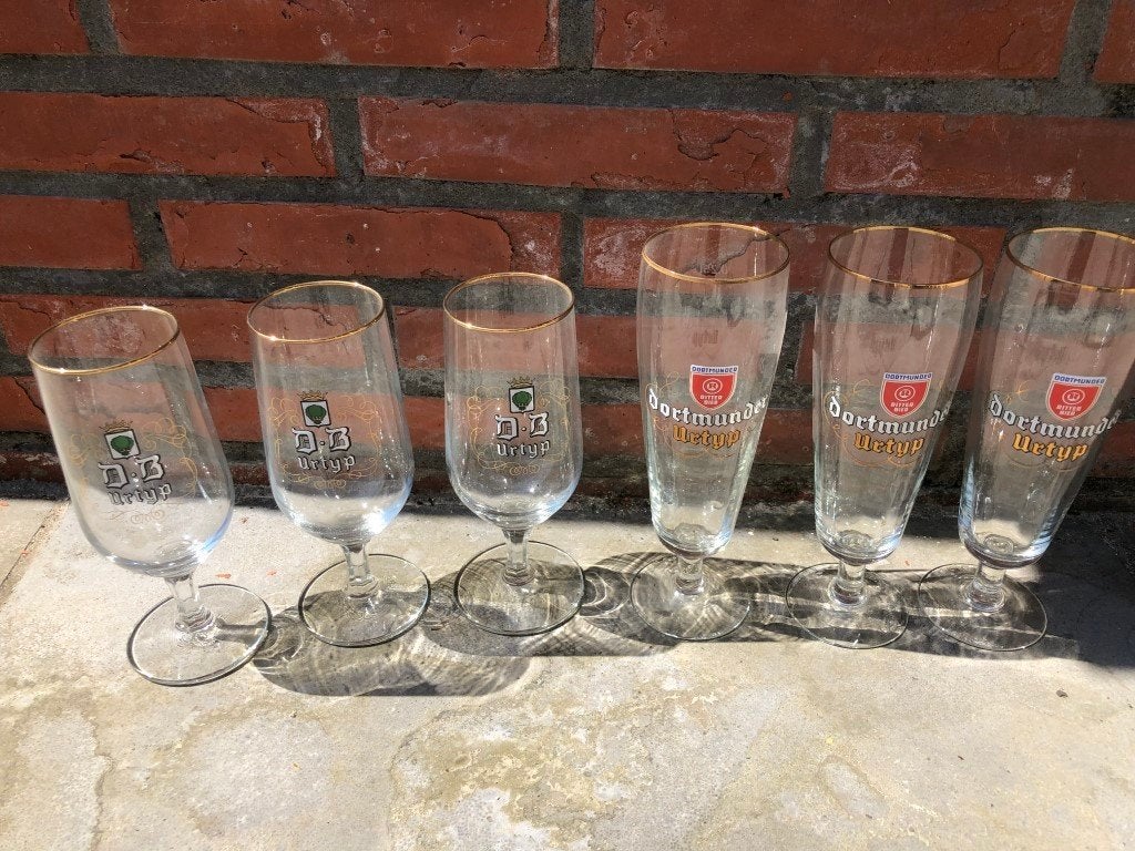 6 bierglazen D.B Urtyp - Dortmunder Urtyp, Verzamelen, Biermerken, Ophalen of Verzenden