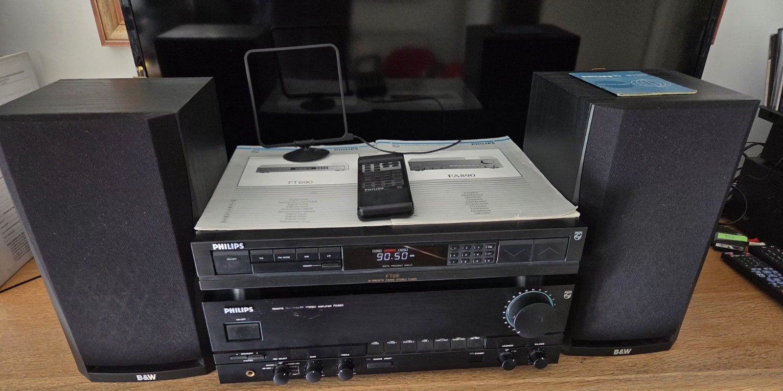 digital TUNER et ampli philips + enceintes B&W parfait état, TV, Hi-fi & Vidéo, Enlèvement, Philips