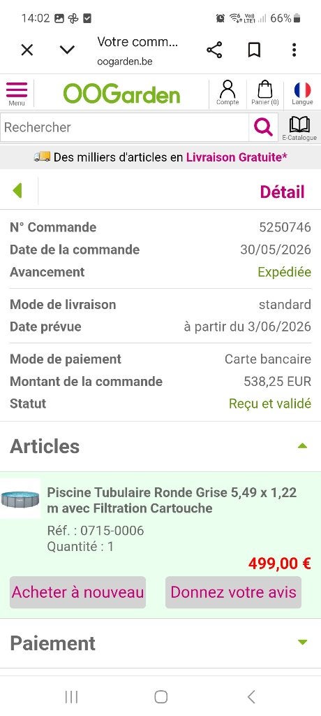 Piscine tubulaire grise Funsicle, 300 cm ou plus, Rond, Enlèvement, Utilisé