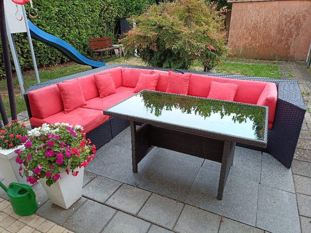 Grote modulaire tuinset met kussens (bezorgoptie), Enlèvement, Comme neuf, Salons de jardin