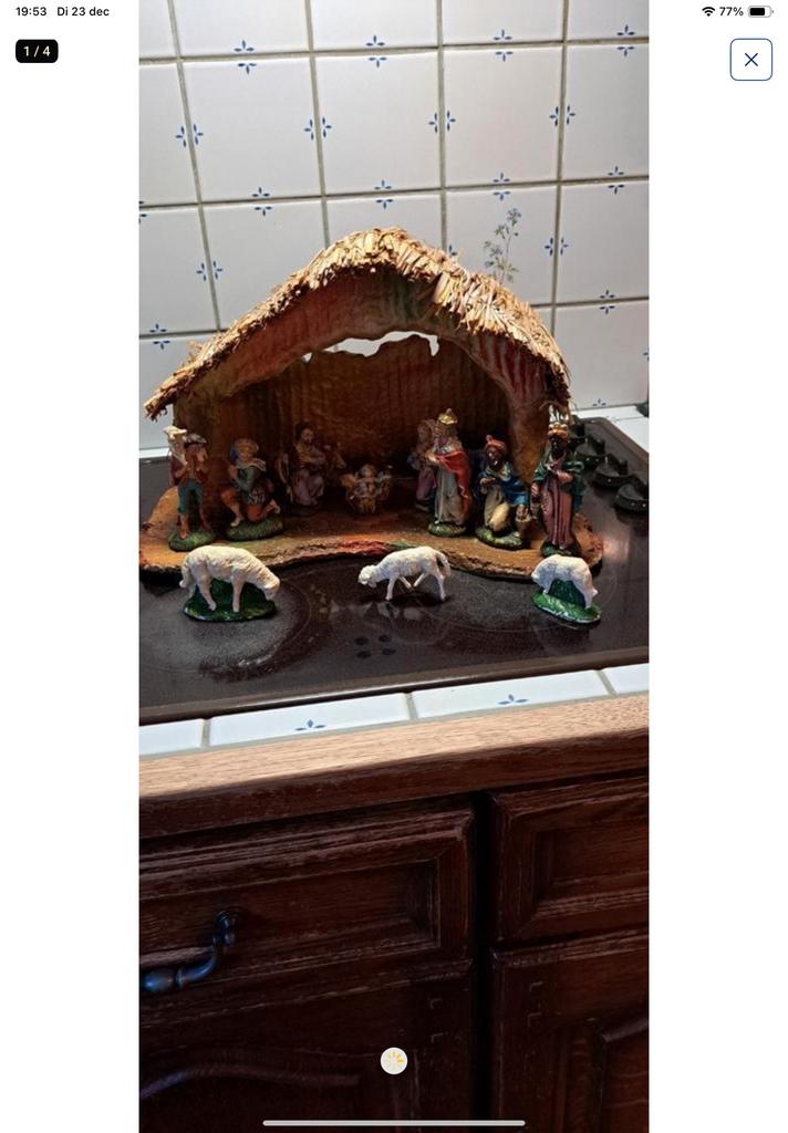 Antieke Kersstal met de originele beeldjes prima staat, Ophalen