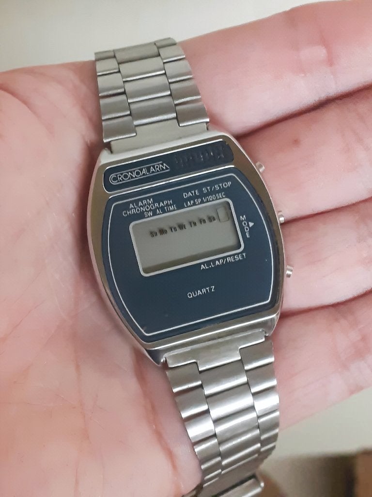 Cronoalarm vintage digitaal horloge, Handtassen en Accessoires, Horloges | Heren, Ophalen of Verzenden