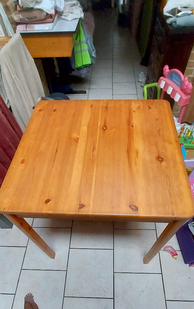 massief houten tafeltje, Ophalen, Gebruikt, 50 tot 100 cm, Massief hout