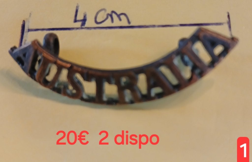1914-1918 insigne australien d'époque soldats,sous-officiers, Collections, Enlèvement ou Envoi, Autres