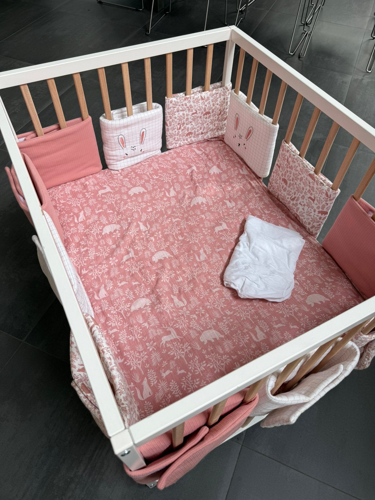 FLEXIPARK VERTBAUDET houten babypark + accessoires, Kinderen en Baby's, Babyparken, Ophalen, Zo goed als nieuw, Wieltjes