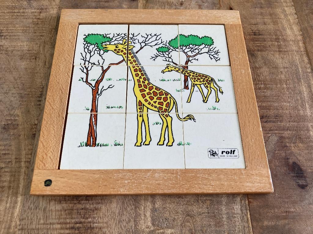 Puzzel - giraffen - 9 stuks- Rolf, Ophalen of Verzenden, Minder dan 10 stukjes, Gebruikt, 2 tot 4 jaar